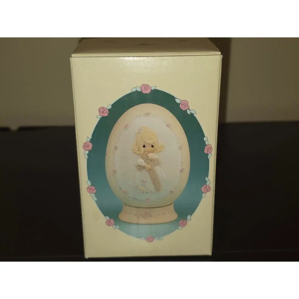 Enesco Precious Moments Easter 1991 “Old Rugged Cross” Egg Bisque 523534